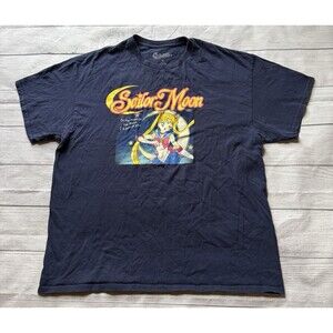 Sailor Moon Men's Graphic T-Shirt XL Extra-Large Japanese Anime Dark Blue